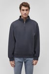 Pamuklu Loose Fit Yarım Fermuarlı Şardonlu Basic Erkek Sweat 0S10278-87822 LACİVERT
