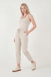 Pamuklu Normal Bel Regular Fit Düz Paça Kadın Pantolon 668YP42282S4 KOYU TAŞ