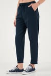 Pamuklu Normal Bel Regular Fit Düz Paça Kadın Pantolon 668YP42282S4 LACİVERT