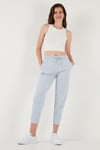Pamuklu Normal Bel Regular Fit Düz Paça Kadın Pantolon 668YP42282S4 Buz Mavi