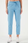 Pamuklu Normal Bel Regular Fit Düz Paça Kadın Pantolon 668YP42282S4 MAVİ