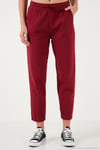 Pamuklu Normal Bel Regular Fit Düz Paça Kadın Pantolon 668YP42282S4 BORDO