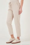 Pamuklu Normal Bel Regular Fit Düz Paça Kadın Pantolon 668YP42282S4 KOYU TAŞ
