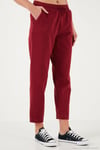 Pamuklu Normal Bel Regular Fit Düz Paça Kadın Pantolon 668YP42282S4 BORDO