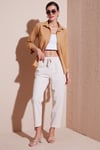 Pamuklu Normal Bel Regular Fit Düz Paça Kadın Pantolon 668YP42282S4 TAŞ