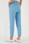 Pamuklu Normal Bel Regular Fit Düz Paça Kadın Pantolon 668YP42282S4 MAVİ
