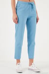 Pamuklu Normal Bel Regular Fit Düz Paça Kadın Pantolon 668YP42282S4 MAVİ