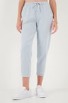 Pamuklu Normal Bel Regular Fit Düz Paça Kadın Pantolon 668YP42282S4 Buz Mavi