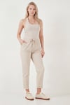 Pamuklu Normal Bel Regular Fit Düz Paça Kadın Pantolon 668YP42282S4 KOYU TAŞ