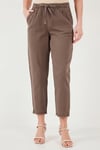 Pamuklu Normal Bel Regular Fit Düz Paça Kadın Pantolon 668YP42282S4 KAHVE