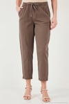 Pamuklu Normal Bel Regular Fit Düz Paça Kadın Pantolon 668YP42282S4 KAHVE
