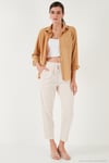 Pamuklu Normal Bel Regular Fit Düz Paça Kadın Pantolon 668YP42282S4 TAŞ