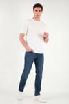 Pamuklu Normal Kalıp Normal Bel Jeans Erkek Kot Pantolon 2203C55PARMA YEŞİL-MAVİ
