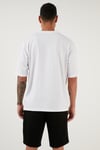 Pamuklu Oversize Bisiklet Yaka Basic Erkek T Shirt 5902365 BEYAZ