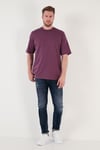 Pamuklu Oversize Bisiklet Yaka Basic Erkek T Shirt 5902365 MÜRDÜM