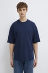 Pamuklu Oversize Bisiklet Yaka Basic Erkek T Shirt 0613113-82318 KOYU LACIVERT
