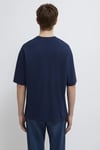 Pamuklu Oversize Bisiklet Yaka Basic Erkek T Shirt 0613113-82318 KOYU LACIVERT