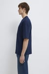 Pamuklu Oversize Bisiklet Yaka Basic Erkek T Shirt 0613113-82318 KOYU LACIVERT