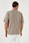 Pamuklu Oversize Bisiklet Yaka Basic Erkek T Shirt 5902365 Vizon Yeşili