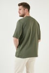 Pamuklu Oversize Bisiklet Yaka Basic Erkek T Shirt 5902365 HAKİ