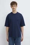 Pamuklu Oversize Bisiklet Yaka Basic Erkek T Shirt 0613113-82318 KOYU LACIVERT