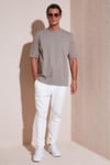 Pamuklu Oversize Bisiklet Yaka Basic Erkek T Shirt 5902365 Vizon Yeşili