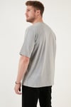Pamuklu Oversize Bisiklet Yaka Basic Erkek T Shirt 5902365 GRİ MELANJ