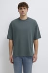 Pamuklu Oversize Bisiklet Yaka Basic Erkek T Shirt 0613113-71598 KOYU YEŞİL