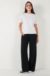 Pamuklu Oversize Fit Bisiklet Yaka Kadın T Shirt 5866097 EKRU