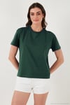 Pamuklu Oversize Fit Bisiklet Yaka Kadın T Shirt 5866097 NEFTİ