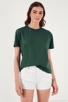 Pamuklu Oversize Fit Bisiklet Yaka Kadın T Shirt 5866097 NEFTİ