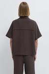 Pamuklu Oversize Fit Gömlek Yaka Uzun Kollu Kadın Bluz 1211467-71603 KAHVE