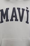 Pamuklu Oversize Kapüşonlu Kanguru Cepli Kadın Sweat 1600361-34322 AÇIK GRİ