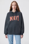 Pamuklu Oversize Kapüşonlu Kanguru Cepli Kadın Sweat 1600361-80106 ANTRASİT