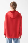 Pamuklu Oversize Kapüşonlu Kanguru Cepli Kadın Sweat 1600361-82054 KIRMIZI