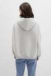 Pamuklu Oversize Kapüşonlu Kanguru Cepli Kadın Sweat 1600361-34322 AÇIK GRİ