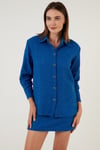 Pamuklu Oversize Tüvit Kadın Gömlek 42190503 SAKS