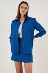Pamuklu Oversize Tüvit Kadın Gömlek 42190503 SAKS