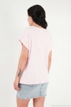 Pamuklu Rahat Kalıp Bisiklet Yaka Kadın T Shirt 5866955 PEMBE