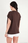 Pamuklu Rahat Kalıp Bisiklet Yaka Kadın T Shirt 5866955 KAHVE