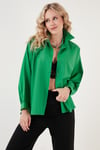 Pamuklu Rahat Kesim Poplin Kadın Gömlek 6234788 BENETTON