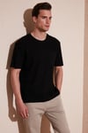 Pamuklu Rahat Kesim Tek Cepli Bisiklet Yaka Erkek T Shirt 5902642 SİYAH