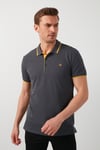 Pamuklu Regular Fit 3'lü Paket Erkek Polo Yaka T Shirt 59029641827S3 Haki-Antrasit-Benetton