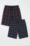 Pamuklu Regular Fit Bağlamalı Cepli 2'li Pijama Paket Erkek Şort 6574004S2 YEŞİL-LACİVERT