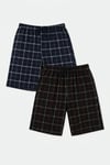 Pamuklu Regular Fit Bağlamalı Cepli 2'li Pijama Paket Erkek Şort 6574004S2 Lacivert-Siyah-Bordo