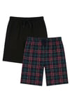Pamuklu Regular Fit Bağlamalı Cepli 2'li Pijama Paket Erkek Şort 6574004S2 SİYAH-YEŞİL