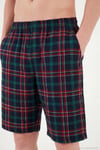Pamuklu Regular Fit Bağlamalı Cepli Pijama Erkek Şort 6574004 YEŞİL