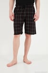 Pamuklu Regular Fit Bağlamalı Cepli Pijama Erkek Şort 6574004 SİYAH-BORDO