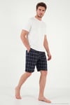 Pamuklu Regular Fit Bağlamalı Cepli Pijama Erkek Şort 6574004 LACİVERT