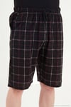 Pamuklu Regular Fit Bağlamalı Cepli Pijama Erkek Şort 6574004 SİYAH-BORDO